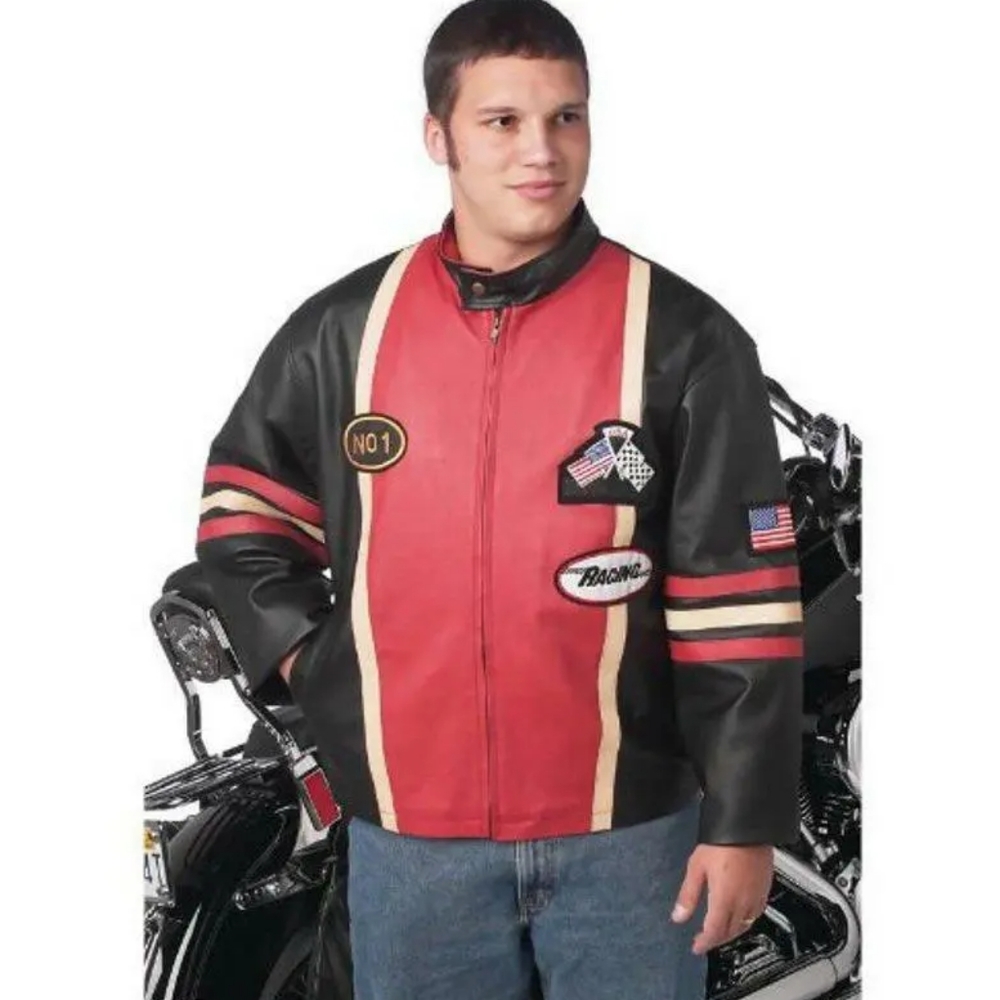 Vintage Ferrari style Leather biker jacket